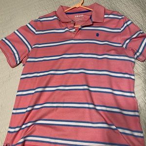 Izod men’s polo large. Pink/blue/white